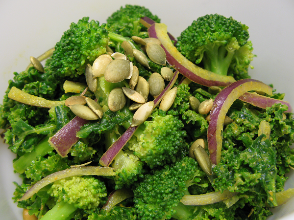 Wilted Kale and Broccoli Salad